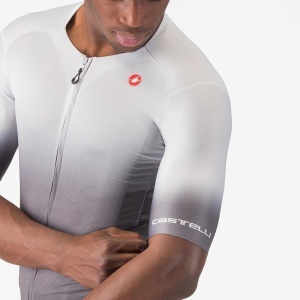 Castelli - tricou ciclism maneca scurta tailored fit cu protectie solara - Upf Jersey - 20-38 gr C - gri argintiu - Img 5