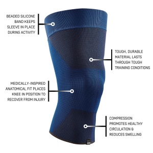 CEP - ortho genunchi - Mid Support Compression Knee Sleeve - Albastru - Img 4