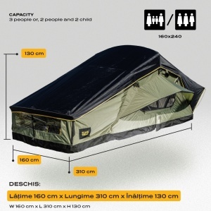 Cort de acoperiș auto CampTalk Whisper 160, 3-4 persoane, Sky View - Img 3