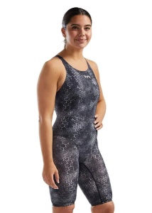 Costum înot întreg femei TYR Thresher Open Back Akurra - negru | rezistent clor - Img 3