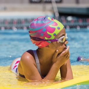 Finis - Casca inot silicon pentru copii Mermaid Silicone Cap Paradise - albastru deschis mov - Img 4