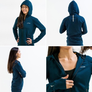 Finis - Hanorac tehnic cu fermoar pentru femei Tech Jacket - albastru inchis - Img 3