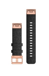 Garmin curea nailon - QuickFit 20 - neagra - rose gold - Img 2