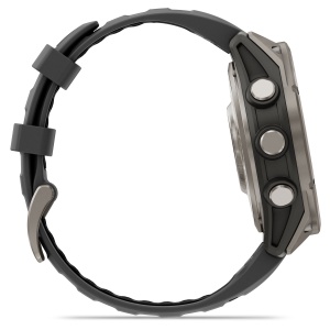 Garmin - fenix 8 Pro 47mm - smartwatch premium AMOLED Sapphire - ramă argintie din titanium si curea din silicon neagră-gri - Img 6