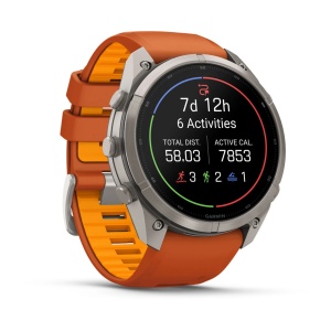Garmin Fenix 9 Pro AMOLED inReach - 51 mm Titan Autumn Orange - Smartwatch Multisport Premium cu AMOLED - Img 3