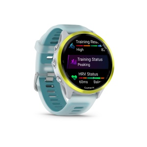 Garmin Forerunner 570 - 47mm - ceas multisport cu GPS si AMOLED - alb Amp Yellow Aluminium with Translucent Whitestone | Turquoise Band - Img 5