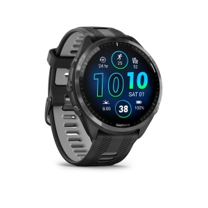 Garmin - Forerunner 965 ceas multisport cu GPS AMOLED - Ramă din titan DLC gri carbon cu carcasă neagră şi curea din silicon neagră/gri pudră - Img 9