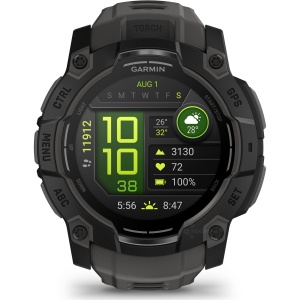Garmin - Instinct 3 - 45 mm AMOLED - Black with Bolt Blue | Black Band - Img 90
