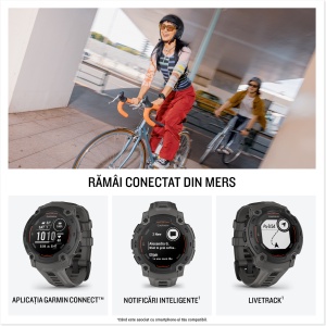Garmin - Instinct 3 - 45 mm AMOLED - Black with Bolt Blue | Black Band - Img 180