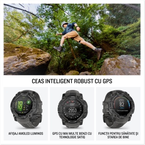 Garmin INSTINCT 3 - 50 mm AMOLED negru - smartwatch robust cu GPS - Img 8
