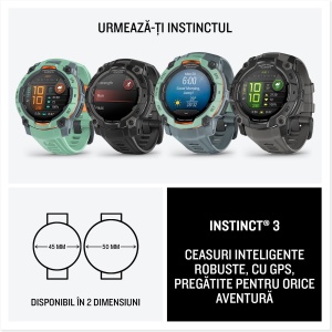 Garmin Instinct 3 AMOLED 45mm - Smartwatch Robust GPS - ediția limitată albastră - Img 14