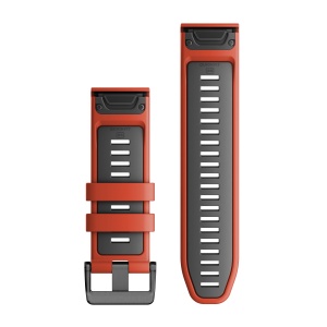 Garmin QuickFit 26 - curea silicon - rosu Flame | gri - Img 2