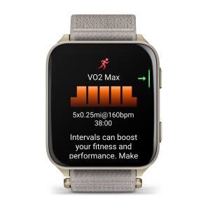 Garmin Venu® X1 | Soft Gold cu spate din titan și curea din nailon French Gray - Img 6