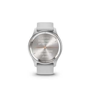 Garmin - vivomove Trend - Ramă Silver din oţel inoxidabil - carcasă Mist Grey - curea din silicon - Img 4