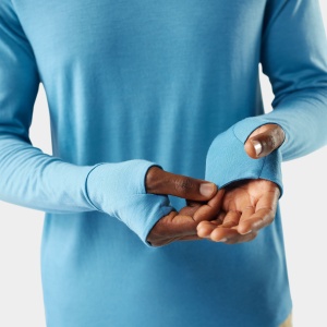 Hanorac Merino Smartwool Sun Hoodie - albastru Mineral Blue | UPF 40+ - Img 3
