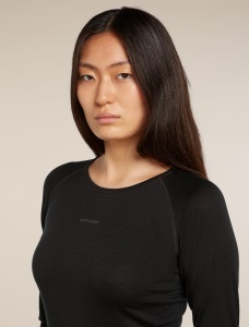 Icebreaker - bluza de corp - 200 ZoneKnit LS Crewe W - Black - L - Img 6
