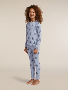 Icebreaker - colanti - 200 Oasis Leggings Bear Tour K - Zinc Blue/Aop - 10 - Img 7