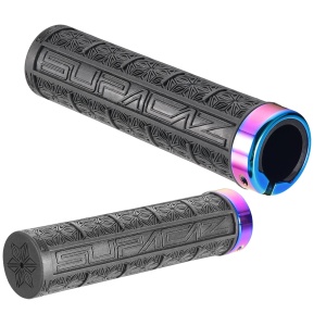 Mansoane MTB Supacaz Grizips - negru cu inele Oil Slick