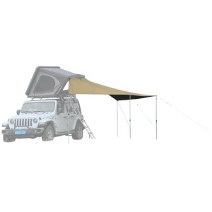 Marchiză universală 295 x 528 x 190 cm, culoare khaki, cu stâlpi telescopice, compatibil cu corturi auto Wild Land - Img 2