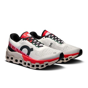 On - pantofi alergare - Cloudmonster 2 W - Ivory | Red - Img 7