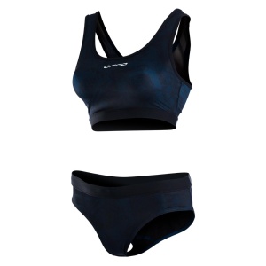 Orca - Costum de baie doua piese pentru Femei Bra &amp; Bikini - print albastru inchis - Img 1