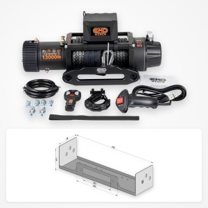Pachet troliu Nissan Patrol Y60: troliu electric EMD Winch 13000 lbs cablu sintetic și suport troliu dedicat