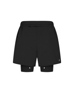 Pantaloni scurți alergare CEP Core Run 2in1 femei - negru | compresie + libertate mișcare - Img 2