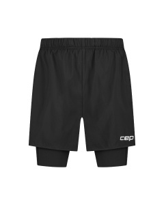 Pantaloni scurți CEP Core Run 2in1 - negru | compresie & stabilitate