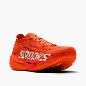 Pantofi alergare Brooks Hyperion Elite 6 - portocaliu cu roșu și alb - Img 3