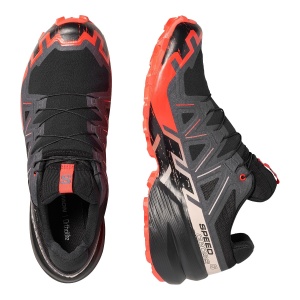 Pantofi Alergare Montana Barbati Salomon Speedcross 6 Gore-Tex Black/Fiery Red/Almond Milk - Img 6