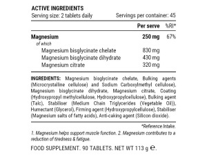 Pillar Performance - supliment magneziu Triple magnesium professional recovery (New formula) - 90 pastile - Img 2