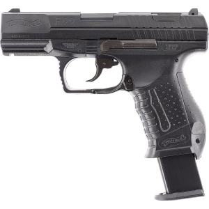 Pistol airsoft cu actionare manuala Walther P99, bile plastic, BB 6 mm, 0.5 jouli, incarcator HiCap, negru