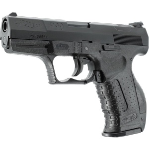 Pistol airsoft cu actionare manuala Walther P99, bile plastic, BB 6 mm, 0.08 jouli, maner XL, negru