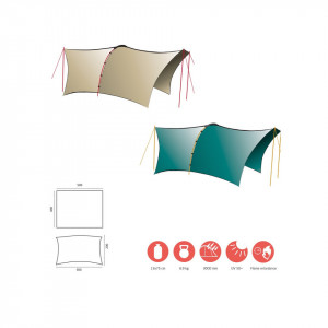Prelata Cort Tahuta Shelter 4 Mojave Desert 500x400 UV 50+ / FR (Flame retardent-Ignifug) Grand Canyon - Img 12