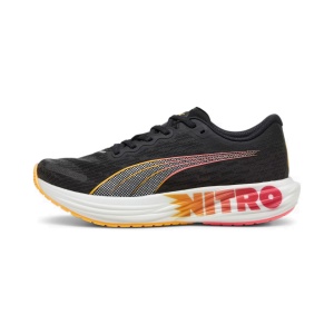 Puma - pantofi alergare pentru barbati Deviate Nitro 2 FF - negru alb portocaliu Sun Stream sunset glow - Img 3