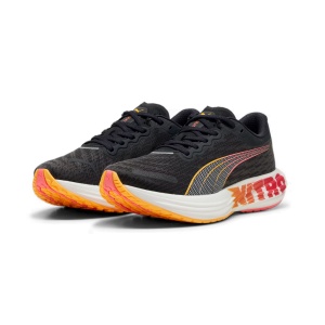 Puma - pantofi alergare pentru barbati Deviate Nitro 2 FF - negru alb portocaliu Sun Stream sunset glow - Img 6