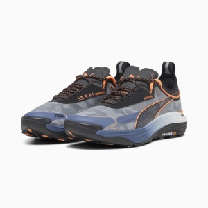 Puma - pantofi alergare pentru barbati Voyage Nitro 3 - gri albastru cerneala negru portocaliu Neon - Img 6