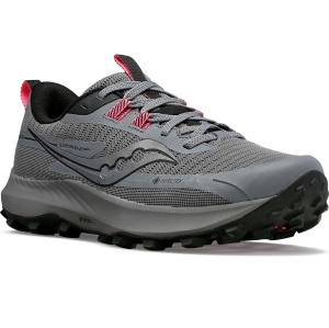Saucony - pantofi alergare pentru femei Peregrine 13 GTX - gri Gravel negru - Img 5