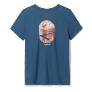 Smartwool - tricou sport femei maneca scurta Denver Skyline Graphic Short Sleeve Tee Slim Fit - albastru inchis amurg - Img 2