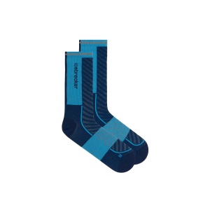 Sosete Alergare Barbati Icebreaker Merino Blend Run+ Ultralight Crew Albastru