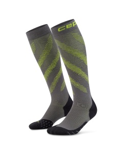 Șosete compresie CEP Run Edition Elliptic Tall bărbați - gri închis / verde lime - Img 2