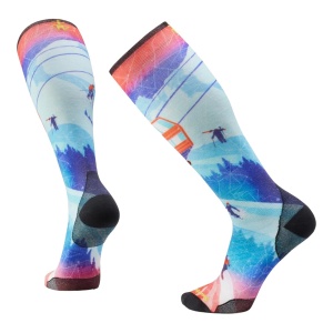Sosete Schi Barbati Smartwool Ski Ski Day Print Over The Calf Laguna Blue