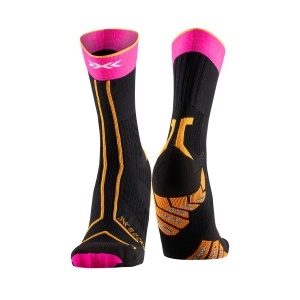 Sosete Unisex X-BIONIC Trailrun Terraskin Expert Crew X Black-Fluo Pink-Blazing Orange