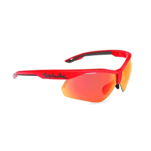 Spiuk - ochelari soare sport Ventix K, 2 lentile de schimb Nittix transparent si rosu oglinda - rama rosie neagra - Img 2