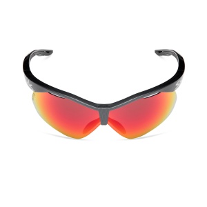 Spiuk - ochelari soare sport Ventix K, 2 lentile de schimb Nittix transparent si rosu oglinda - rama neagra antracit - Img 2