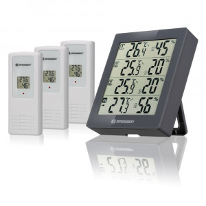 Statie meteo Bresser Temeo Hygro Quadro 7000020QT5000, termometru, higrometru, 3 senzori