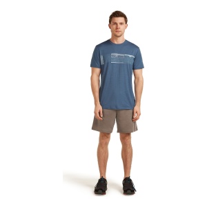 Tricou Barbati Icebreaker Merino 150 Tech Lite Elevation Line Navy - Img 3