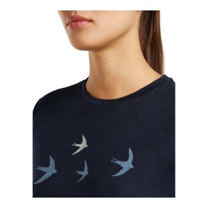 Tricou Femei Icebreaker 150 Tech Lite Bird Transit Navy - Img 5
