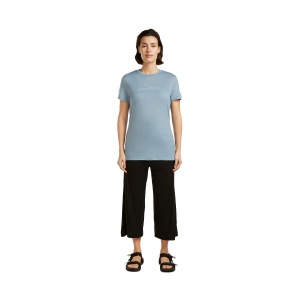 Tricou Femei Icebreaker Merino 150 Tech Lite Sparkling Stars Albastru - Img 3