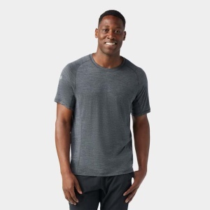 Tricou sport bărbați Smartwool Active Ultralite - Merino + TENCEL™ - gri carbune melanj - Img 1